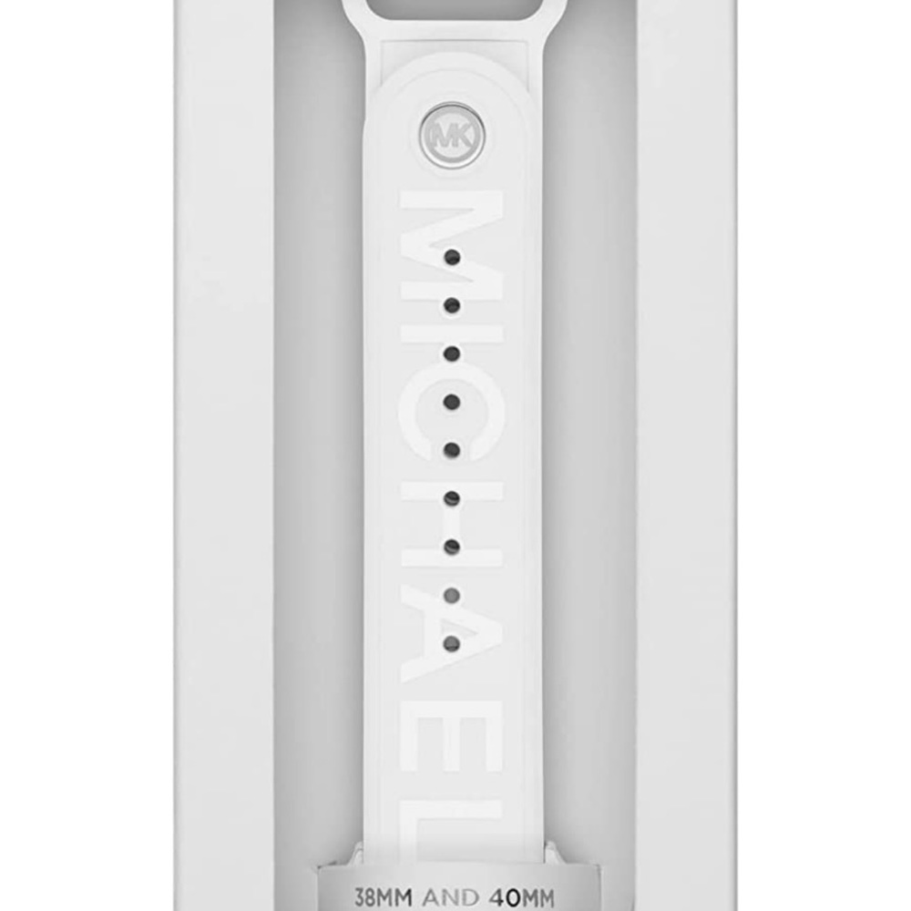 Michael Kors Apple Watch Band, White“ Michael Kors” logo